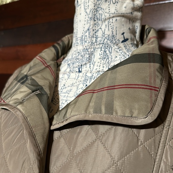 NWOT Liz Claiborne Collared Long Sleeve Tan Quilted Puffer Jacket - Picture 7 of 11